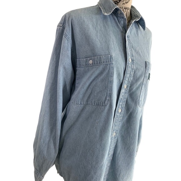 Harley Davidson Denim Shirt button down light wash long sleeve pocket men small - Picture 4 of 11